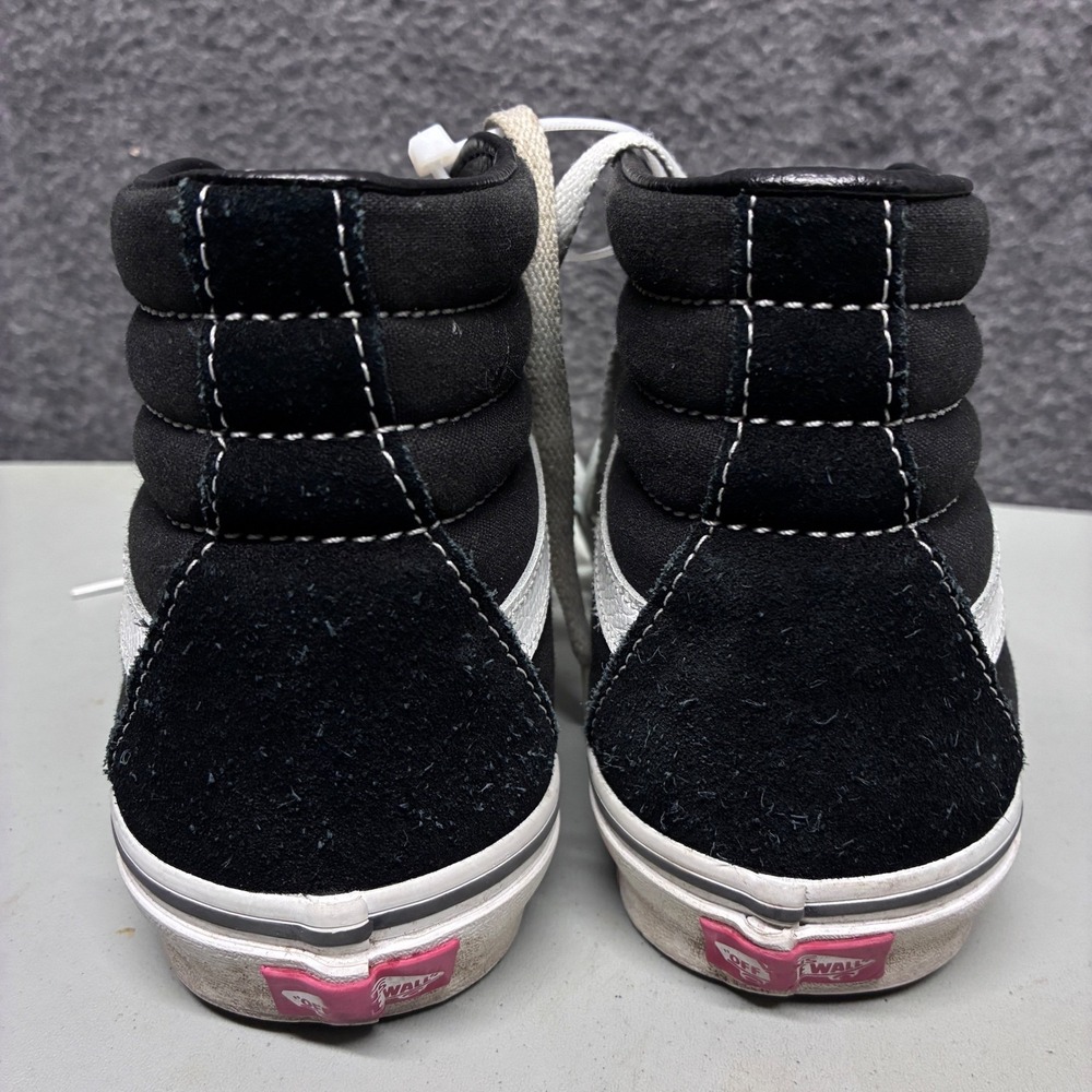 Vans Sk8-Hi Black White High Top Suede Canvas Skate Shoes Womens 9 Mens 7.5 - Picture 3 of 4